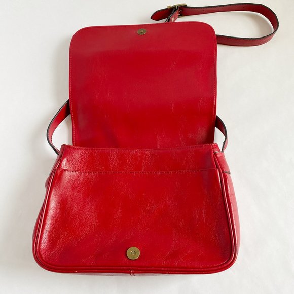 Vera Pelle Red Leather Shoulder Bag Pre-owned - Picture 3 of 11